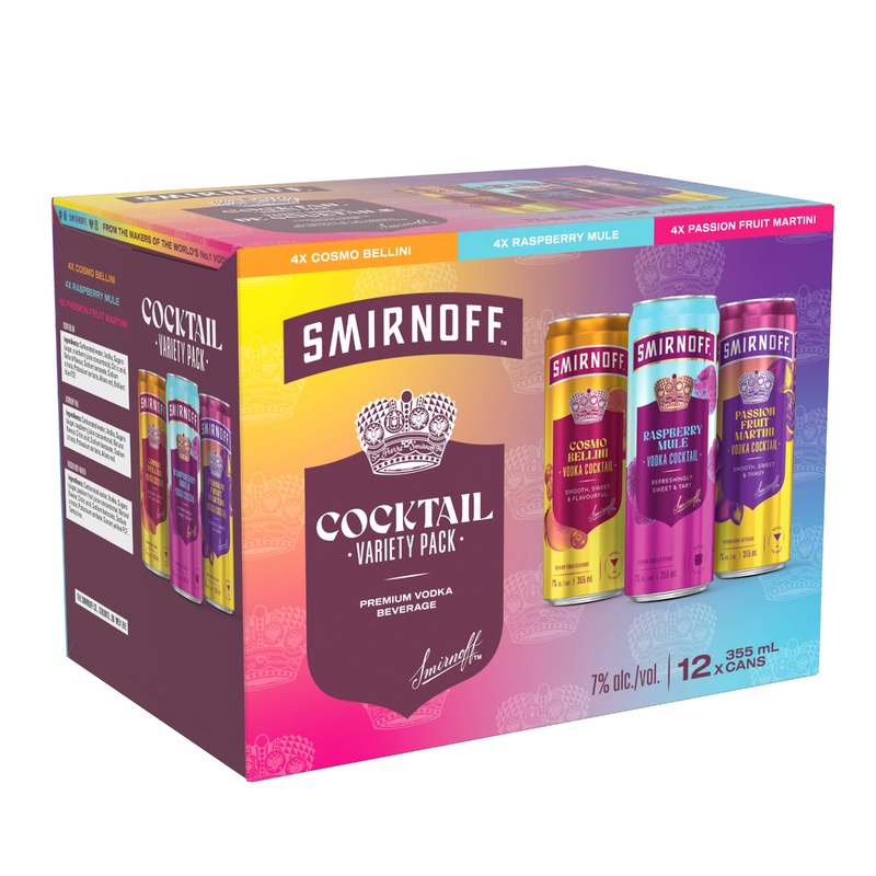 SMIRNOFF VODKA COCKTAIL VARIETY PACK 355ML 12PK CAN @ St. Albert [1055814] 4260 ml