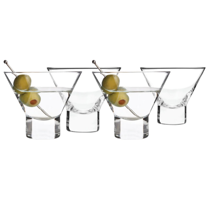 Heavy Base Stemless Martini Glasses [4-pack]