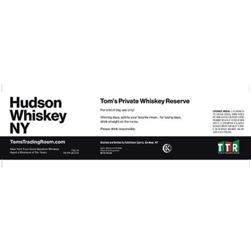Hudson Whiskey Tom’s Private Whiskey Reserve 750ML BTL