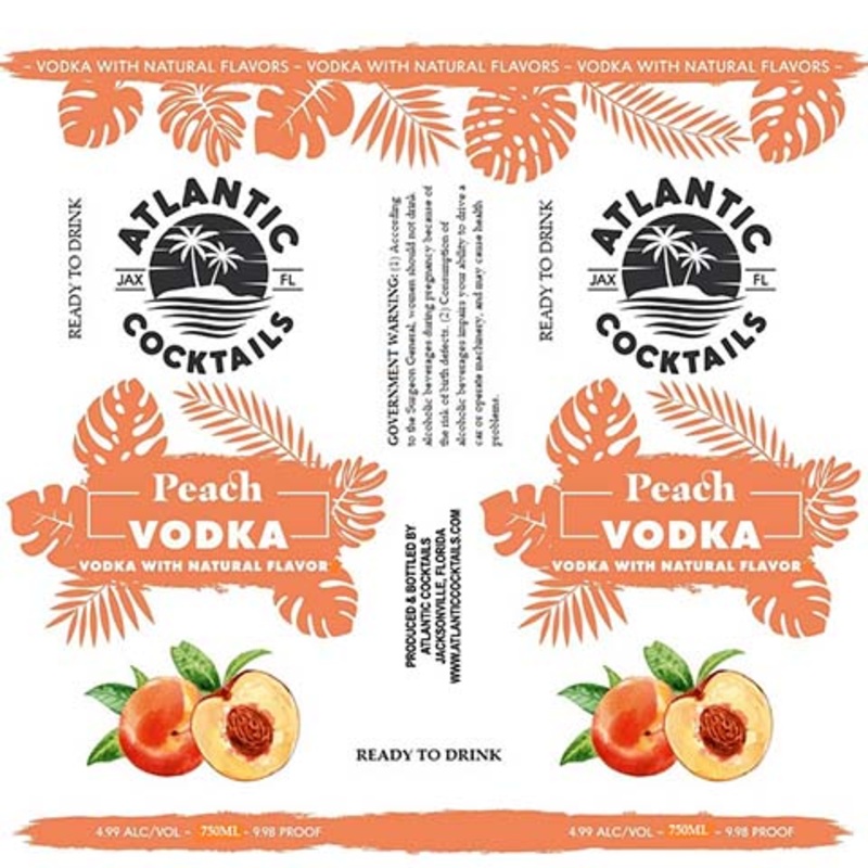Atlantic Cocktails Peach Vodka 750ML BTL