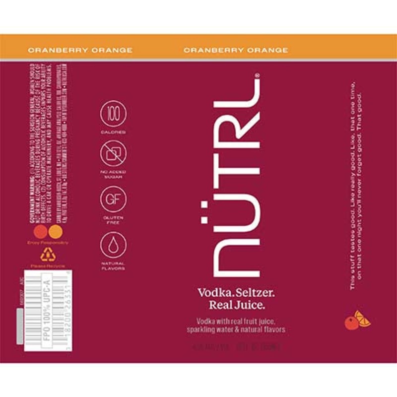 Nutrl Cranberry Orange Vodka Seltzer 12OZ SINGLE CAN