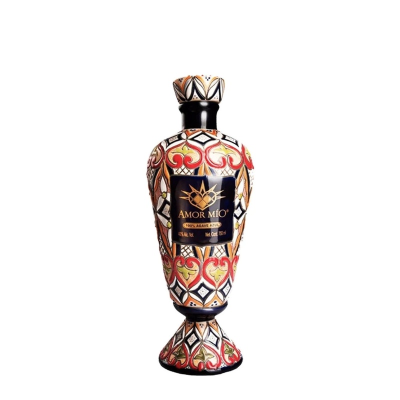 Amor Mio Gran Reserva Aejo Tequila Ceramica Rainbow Bottle 750mL