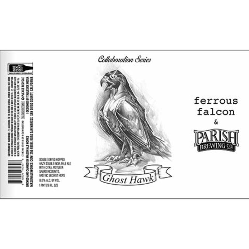 Mason Ale Works Ghost Hawk DDH Hazy DIPA 16OZ SINGLE CAN