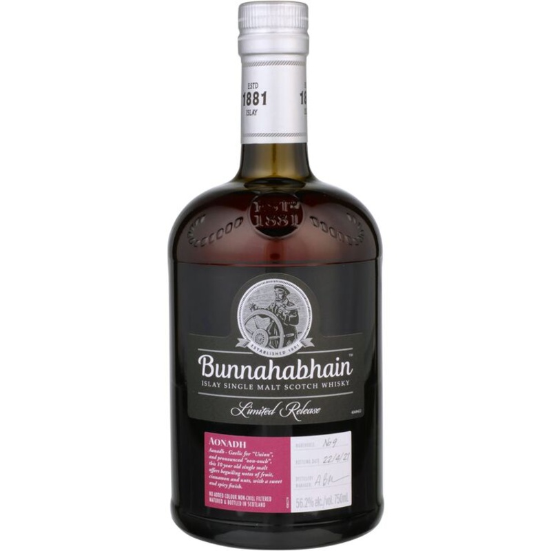 BUNNAHABHAIN SINGLE MALT SCOTCH AONADH LIMITED RELEASE 10 YR 112.4 750ML 750ML