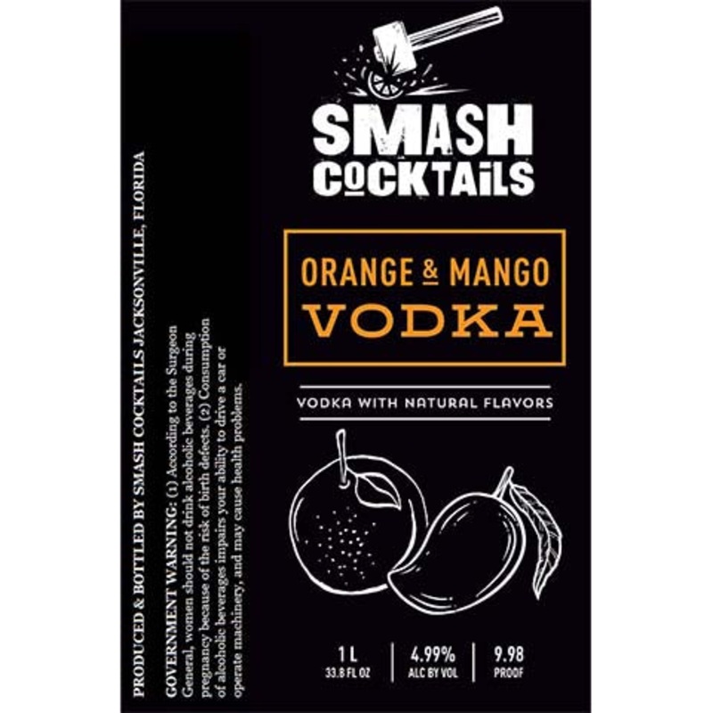 Smash Cocktails Orange & Mango Vodka 1L BTL