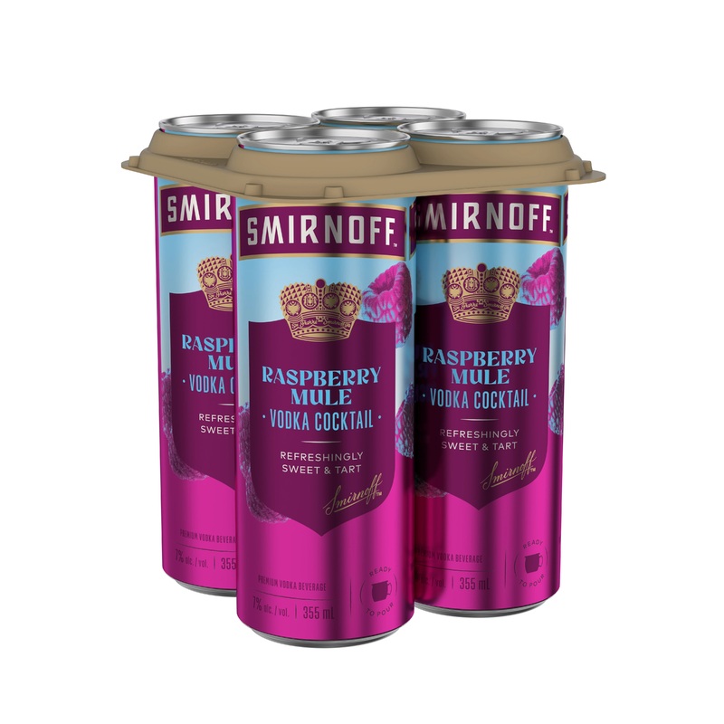 SMIRNOFF RASPBERRY MULE VODKA COCKTAIL 355ML 4PK CAN @ Windermere [1055813] 1420 ml