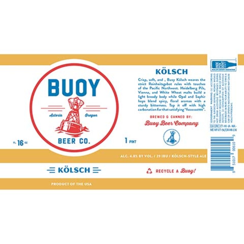 Buoy Kolsch-Style Ale 16OZ SINGLE CAN