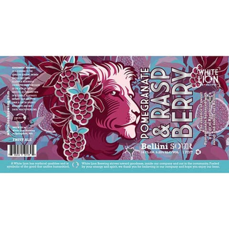 White Lion Pomegranate & Raspberry Bellini Sour Ale 16OZ SINGLE CAN