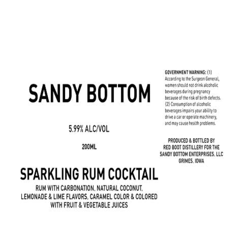 Sandy Bottoms Sparkling Rum Cocktails 200ML BTL
