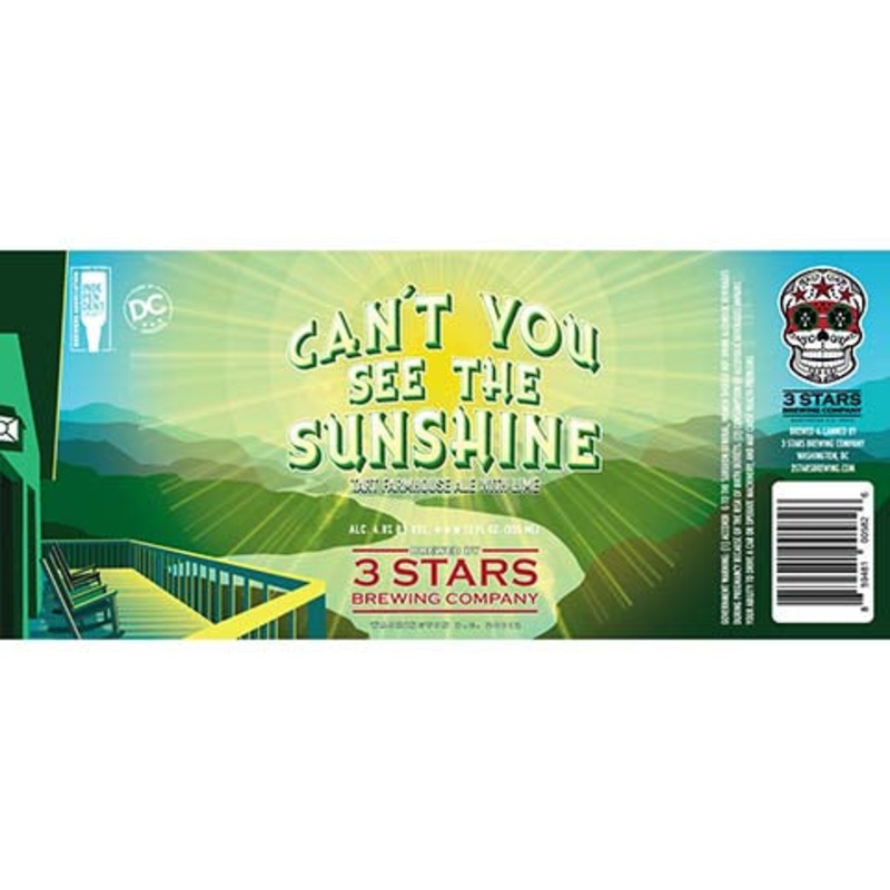 3 Stars Can’t You See The Sunshine Tart Farmhouse Ale 12OZ SINGLE CAN