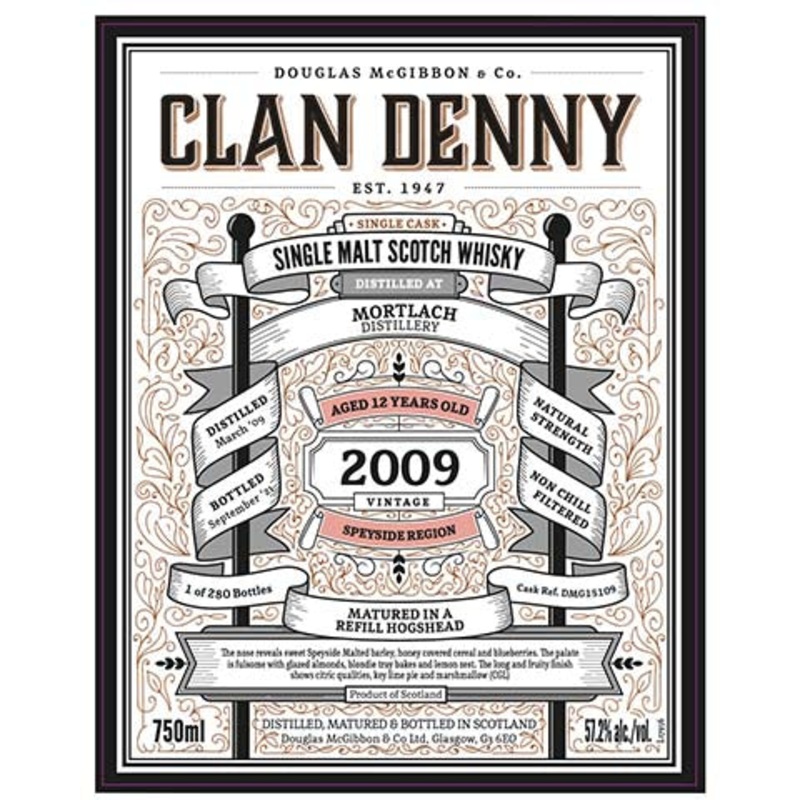 Clan Denny Mortlach Single Malt Scotch Whisky 750ML BTL