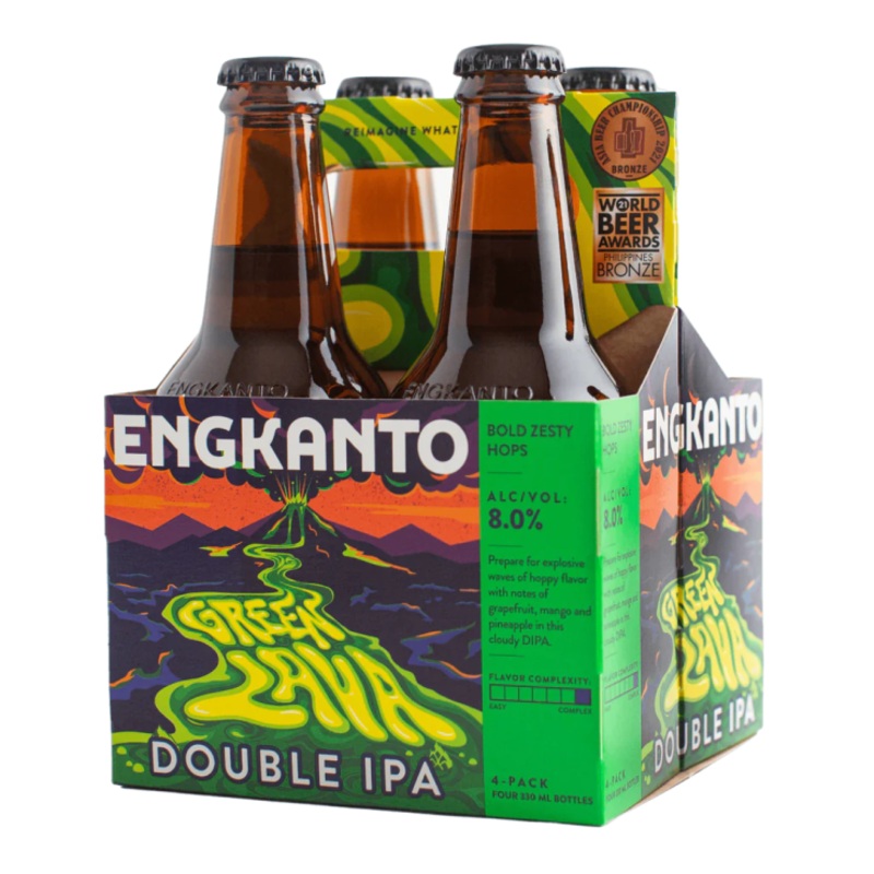 Engkanto Green Lava  Double IPA 330ml Bottle 4 Pack (Total 4 Bottles)