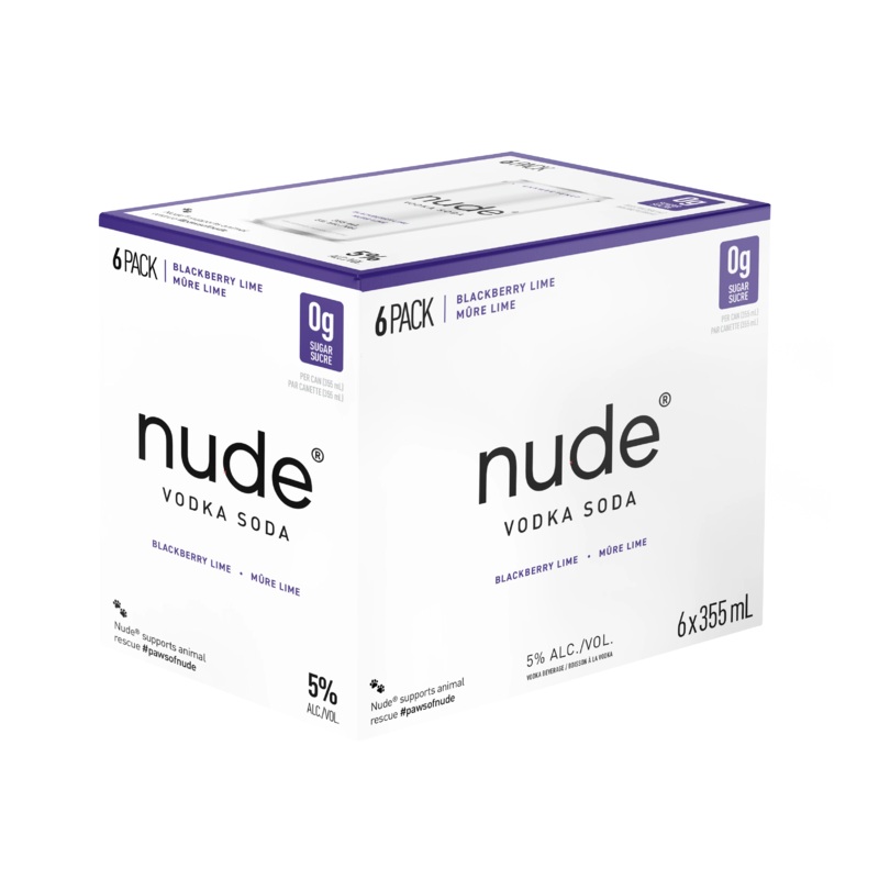 NUDE VODKA SODA BLACKBERRY LIME 355ML 6PK CAN @ Signal Hill [1056371] 2130 ml