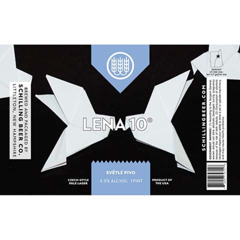 Schilling Lena 10 Czech Pale Lager 16OZ SINGLE CAN