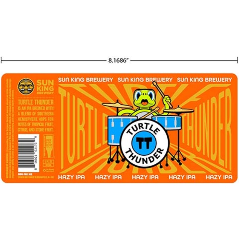 Sun King Turtle Thunder Hazy IPA 16OZ SINGLE CAN