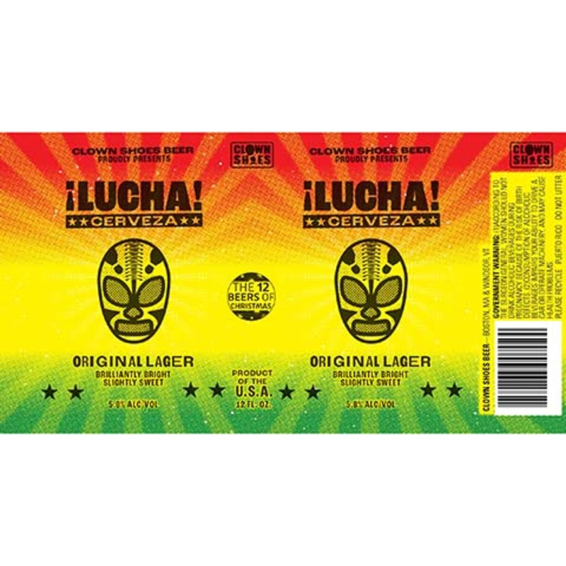 Clown Shoes Lucha Cerveza Original Lager 12OZ SINGLE CAN