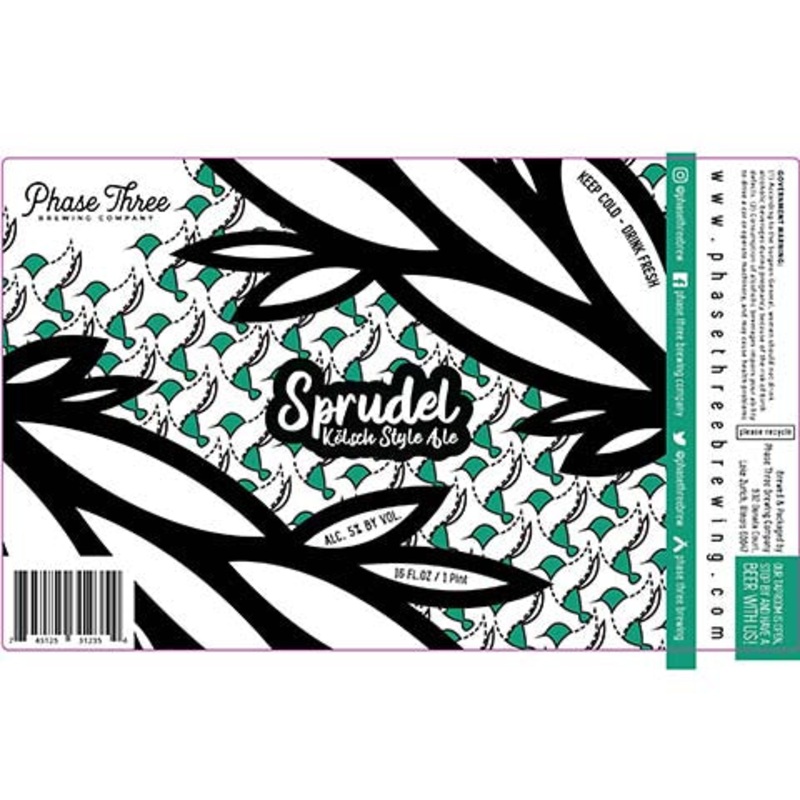 Phase Three Sprudel Kolsch Style Ale 16OZ SINGLE CAN