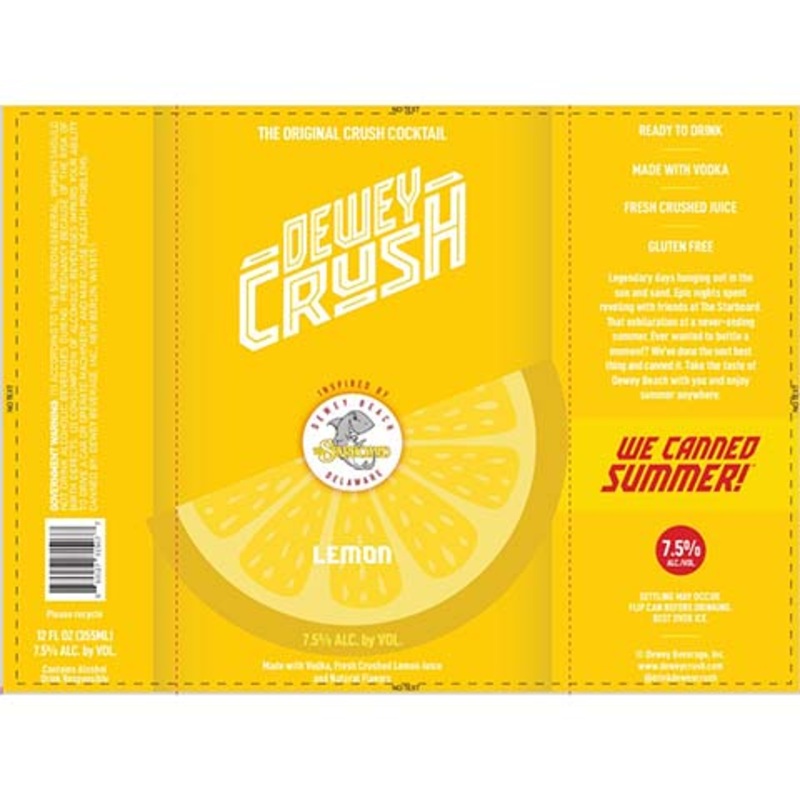 Dewey Crush Lemon 12OZ SINGLE BTL