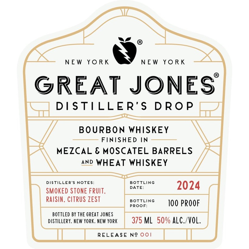 Great Jones Distiller’s Drop Bourbon Whiskey Finished in Mezcal & Moscatel Barrels 375mL