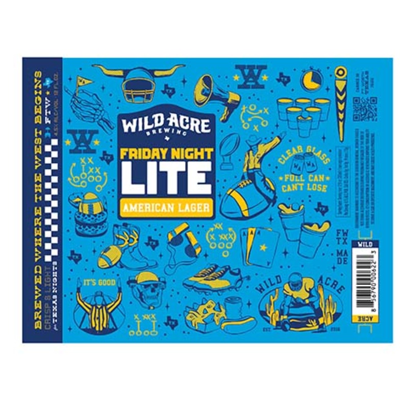 Wild Acre Friday Night Lite American Lager 16OZ SINGLE CAN