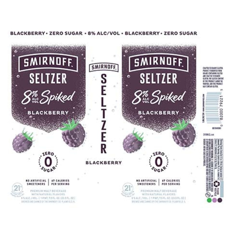 Smirnoff 8% Spiked Seltzer Blackberry Seltzer 23.52OZ SINGLE CAN