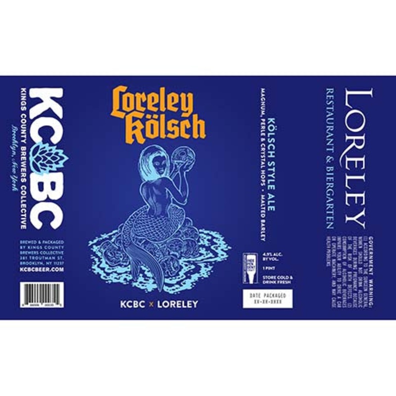 Kings County Brewers Collective Lorely Kolsch Ale 16OZ SINGLE CAN