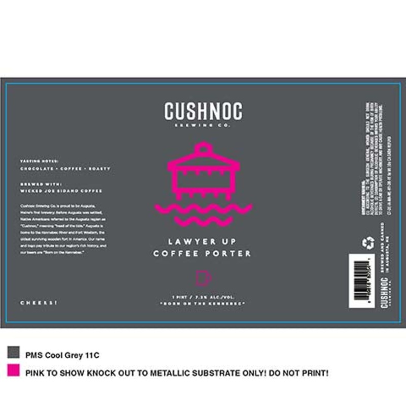Cushnoc Lawyer Up Coffee Porter 16OZ SINGLE CAN