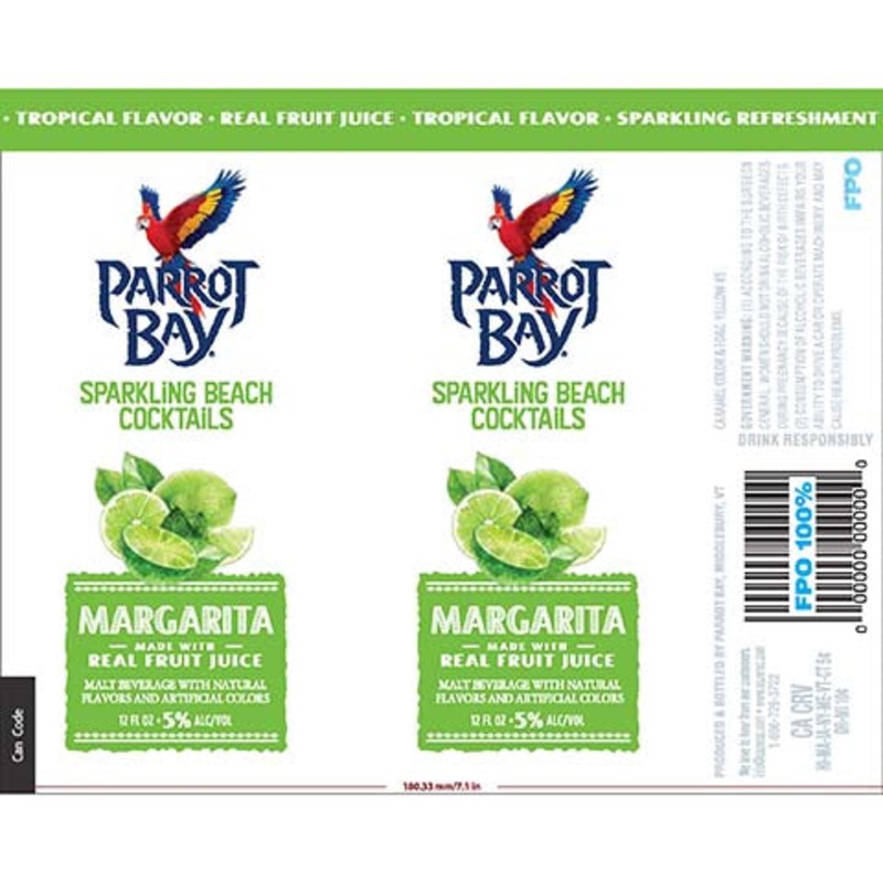 Parrot Bay Margarita Sparkling Beach Cocktails 12OZ SINGLE BTL