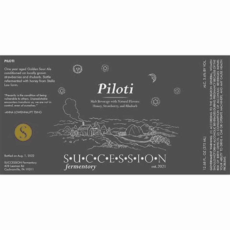 Succession Fermentory Piloti Sour Ale (Strawberry, Rhubarb) 375ML BTL