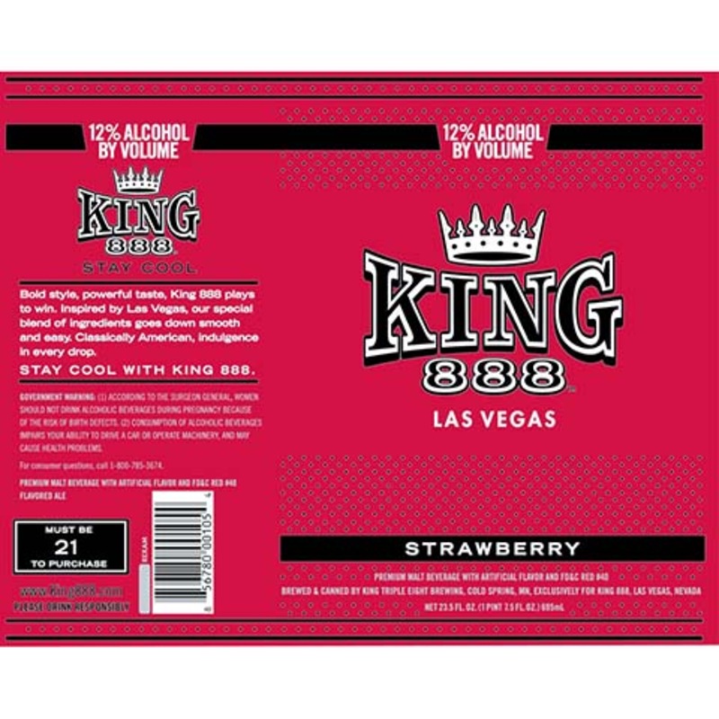 King 888 Strawberry 16OZ SINGLE CAN