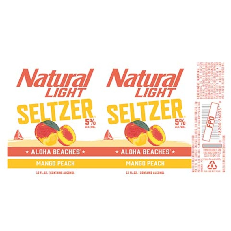 Natural Light Aloha Beaches Mango Peach Seltzer 12OZ SINGLE CAN