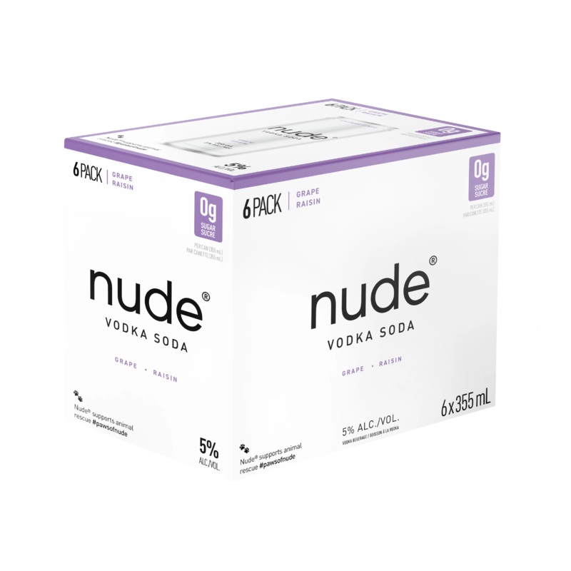 NUDE VODKA SODA GRAPE 355ML 6PK CAN @ Windermere [1057080] 2130 ml