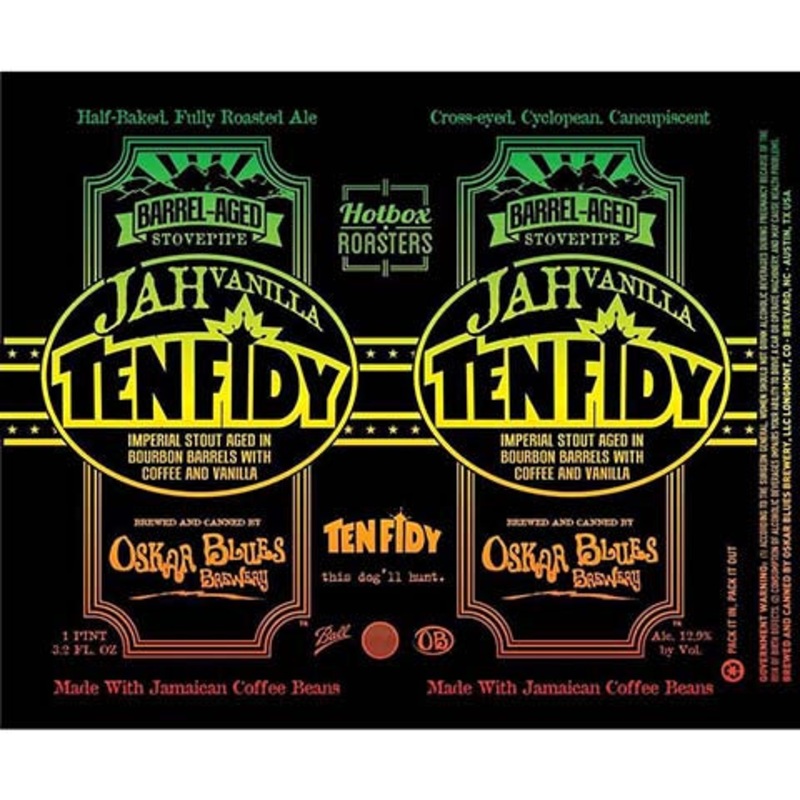 Oskar Blues JAHvanilla Barrel Aged Ten FIDY Imperial Stout 16OZ SINGLE CAN