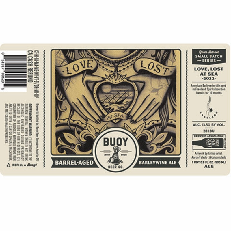 Buoy Love, Lost At Sea 2022 Barrel-Aged Barleywine Ale 500ML BTL