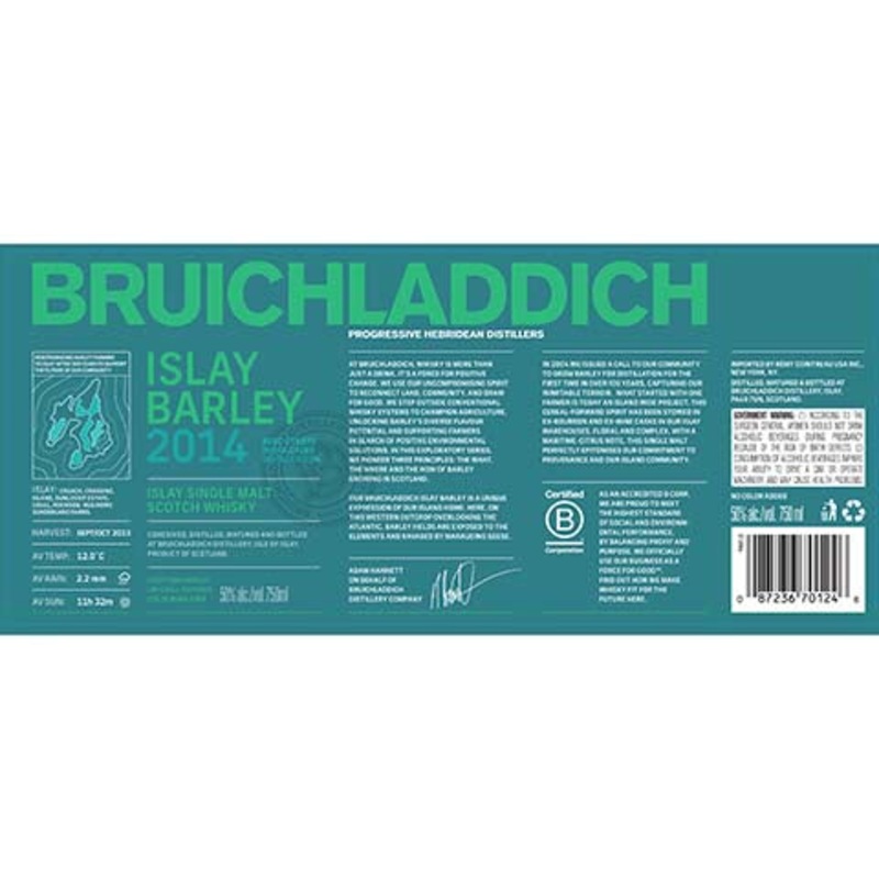 Bruichladdich Islay Barley 2014 Islay Single Malt Scotch Whisky 750ML BTL