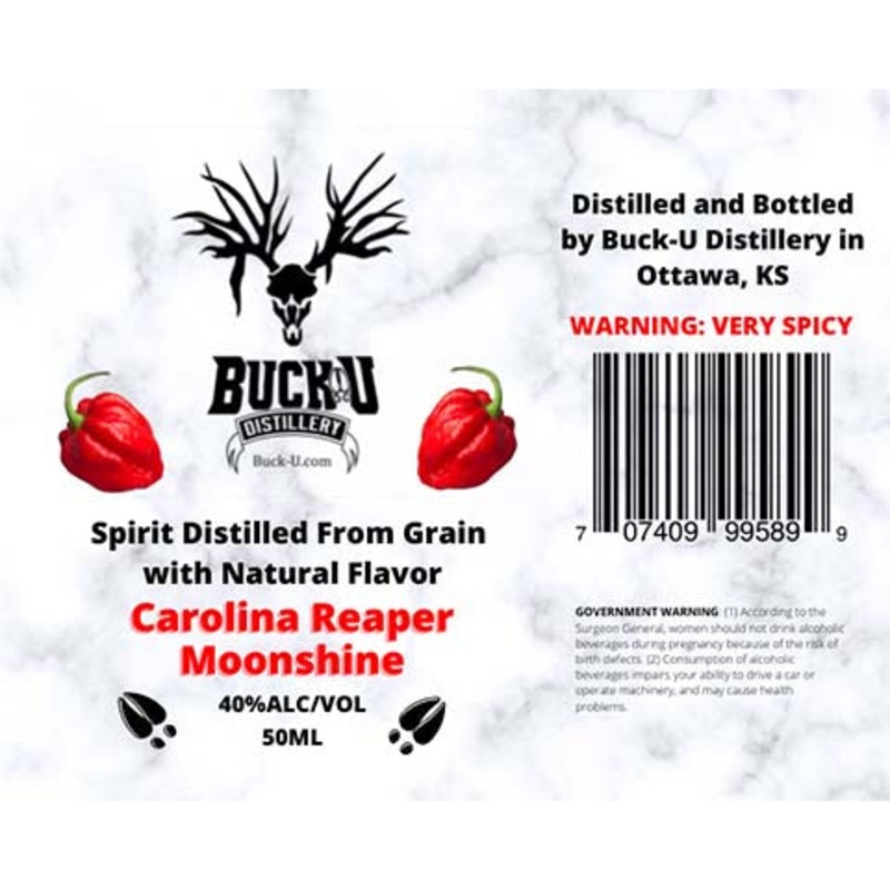 Buck-U Distillery Carolina Reaper Moonshine 50ML BTL