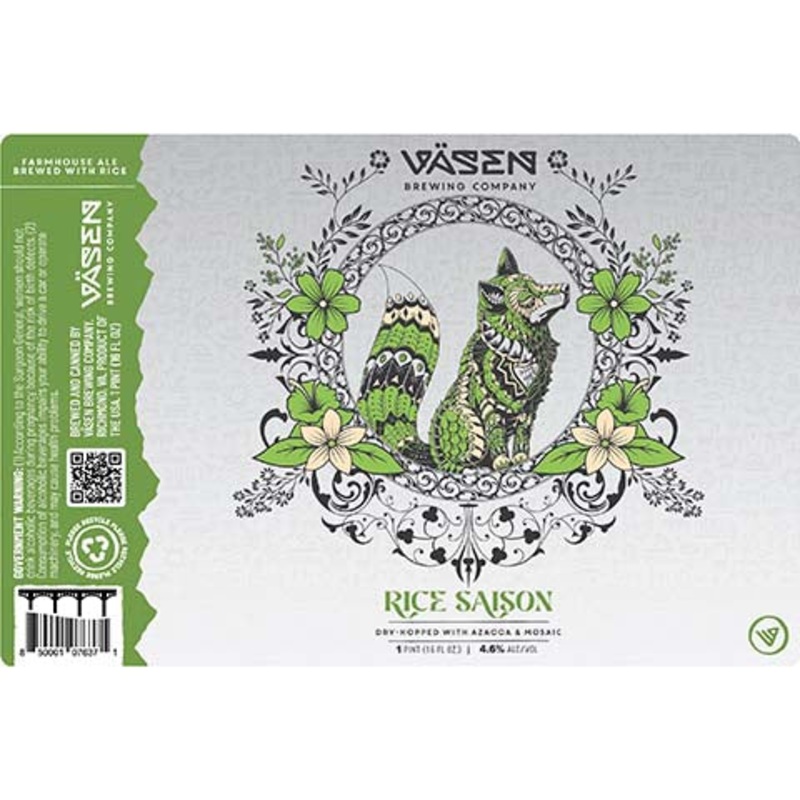 Vasen Rice Saison 16OZ SINGLE CAN