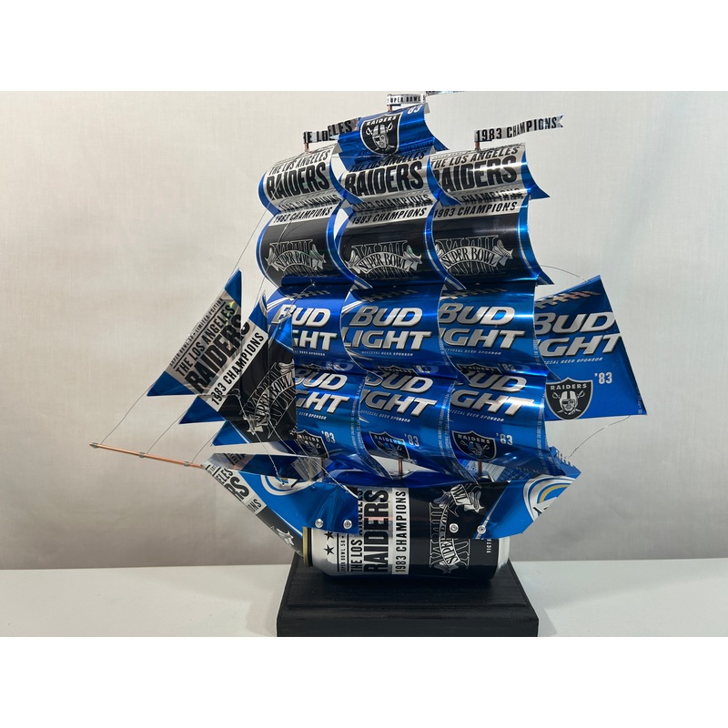 Los Angeles Raiders 1983 Champions Super Bowl XVIII Beer Can Ship