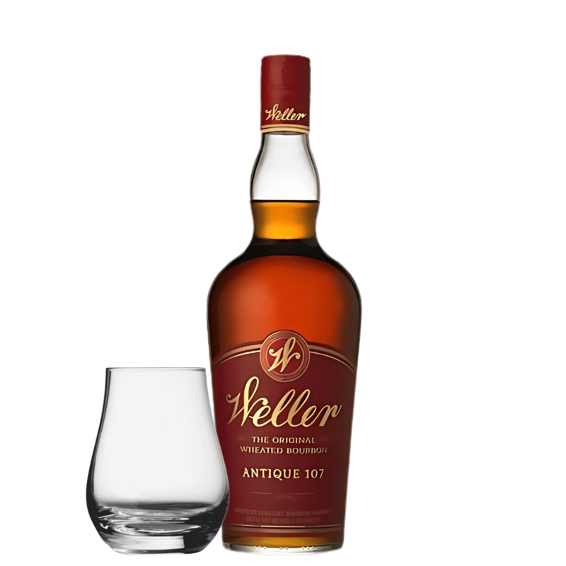 Old Weller Antique 107 Wheated Bourbon with Spey Dram Glass