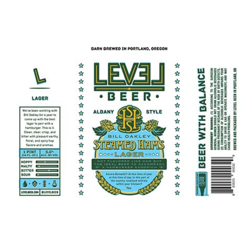 Level Beer Steamed Hams Lager 16OZ SINGLE CAN