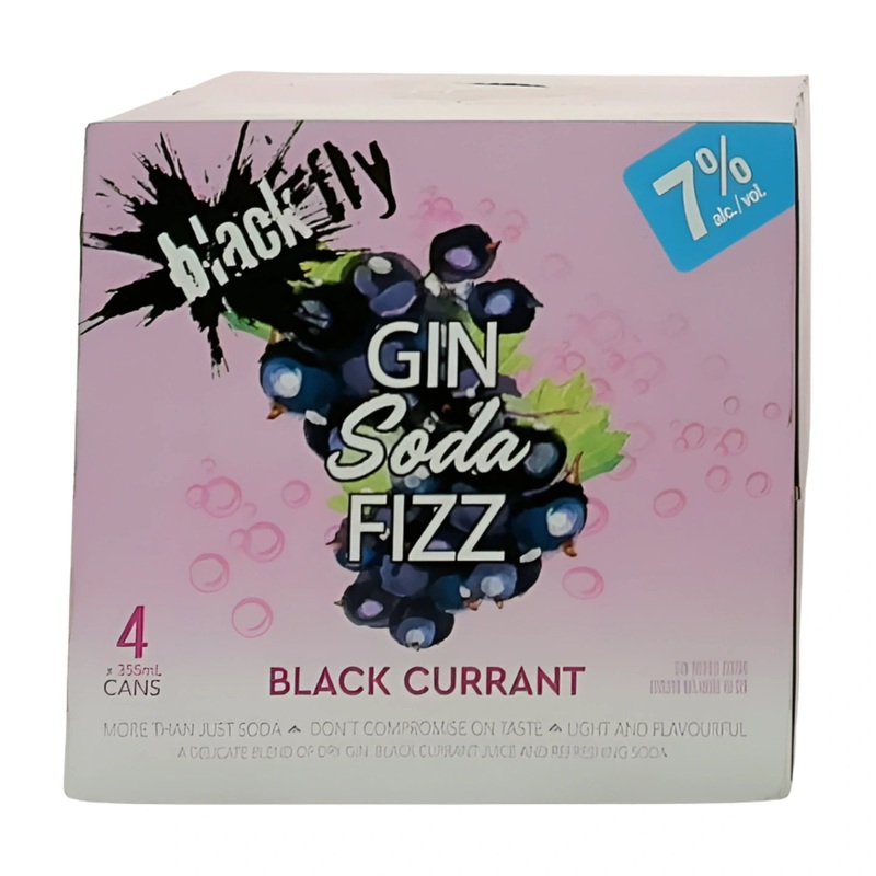 BLACK FLY GIN SODA FIZZ BLACK CURRANT 355ML 4PK CAN @ Sage Hill [1056362] 1420 ml