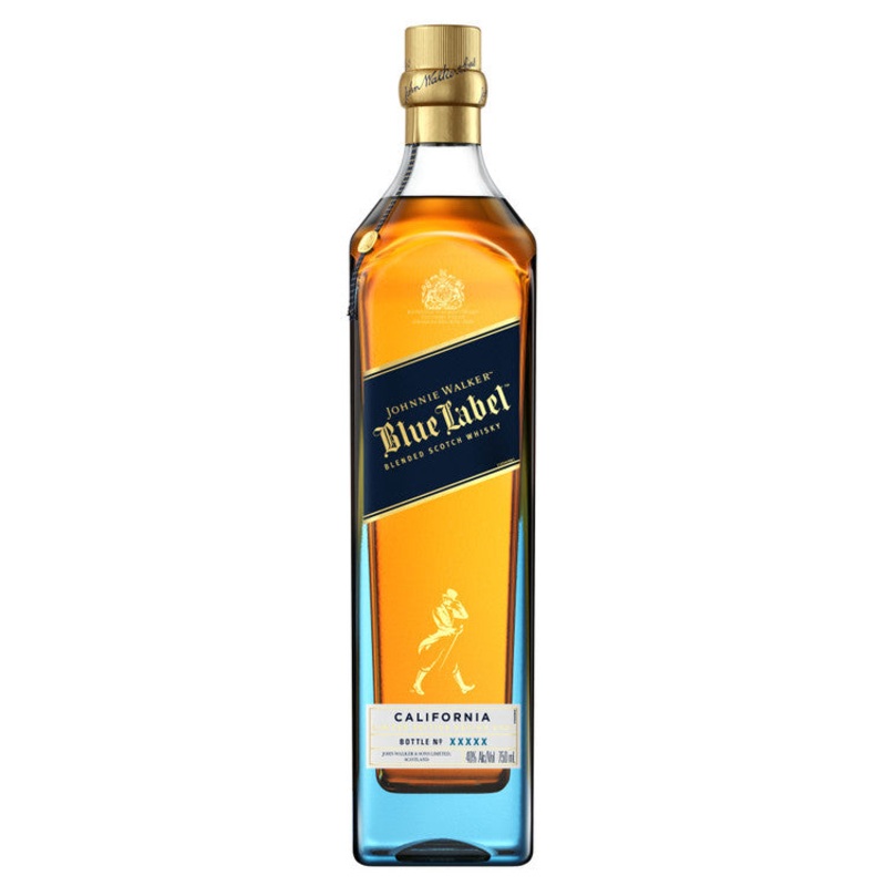 JOHNNIE WALKER BLENDED SCOTCH BLUE LABEL CALIFORNIA LIMITED EDITION DESIGN 80 750ML 750ML
