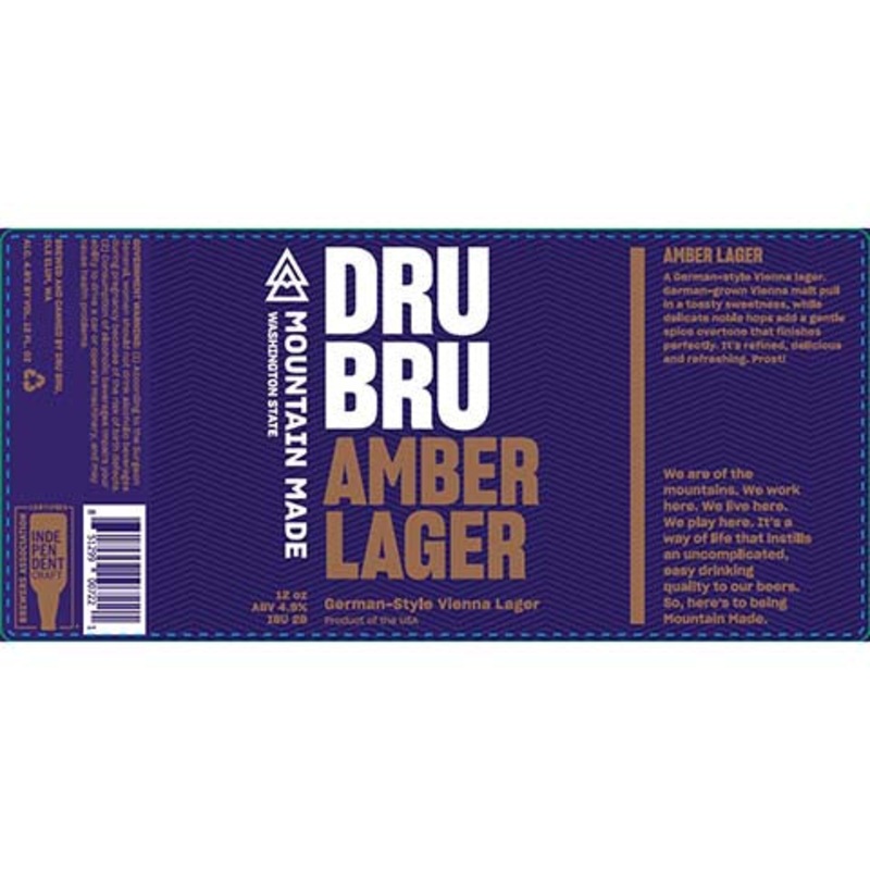 Dru Bru Amber Lager German Vienna Lager 12OZ SINGLE CAN