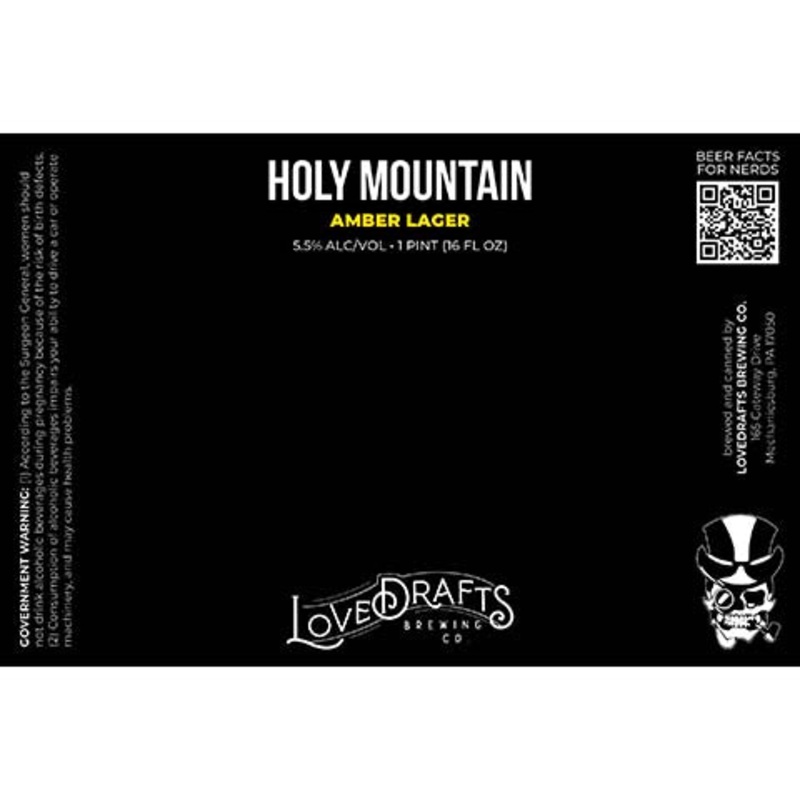 Lovedrafts Holy Mountain Amber Lager 16OZ SINGLE CAN