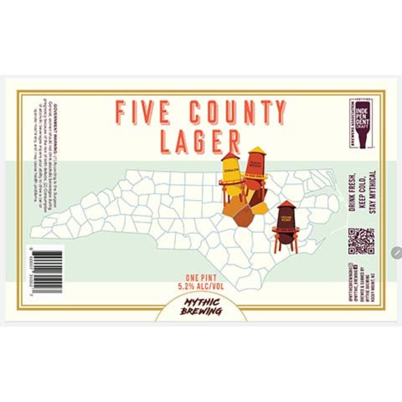 Mythic Five County Lager 16OZ SINGLE CAN