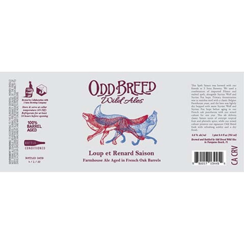 Odd Breed Loup et Renard Saison Farmhouse Ale 750ML BTL