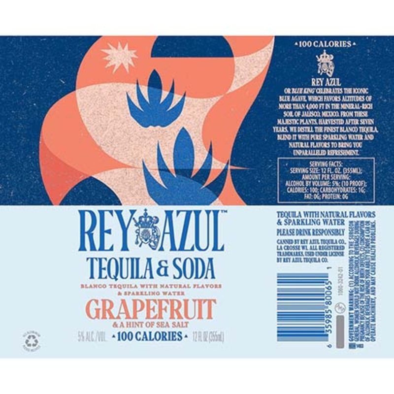 Rey Azul Tequila & Soda Grapefruit 12OZ SINGLE CAN