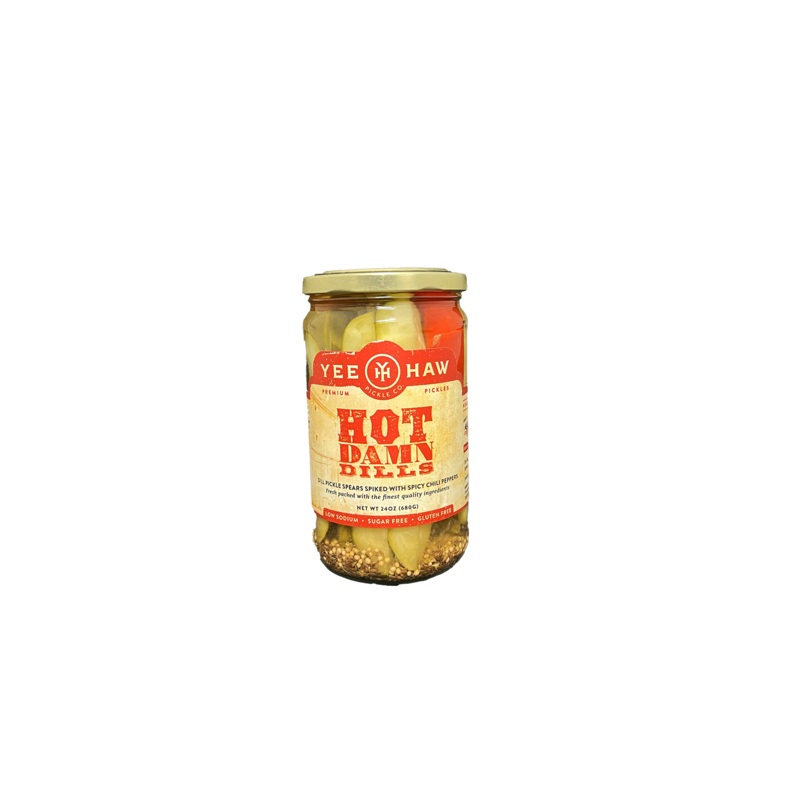 Yee Haw Hot Damn Dills Pickles 24 oz Jar