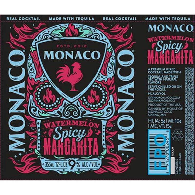 Monaco Watermelon Spicy Margarita 12OZ SINGLE CAN