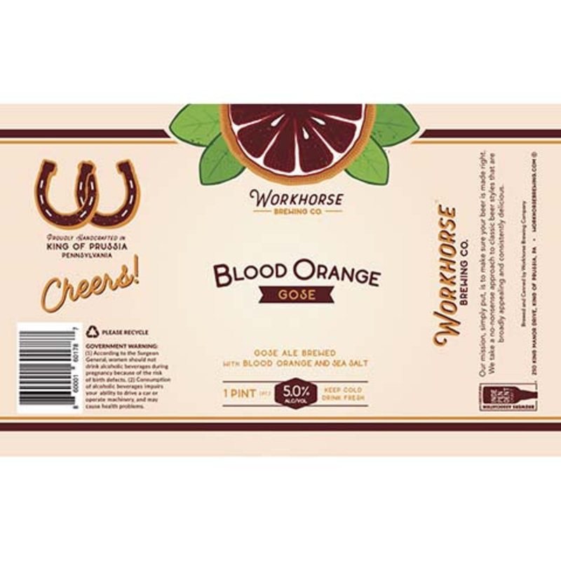 Workhouse Blood Orange Gose Ale 16OZ SINGLE CAN